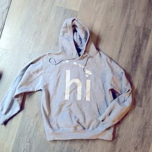 Grey Hooded Hawaii Sweatshirt